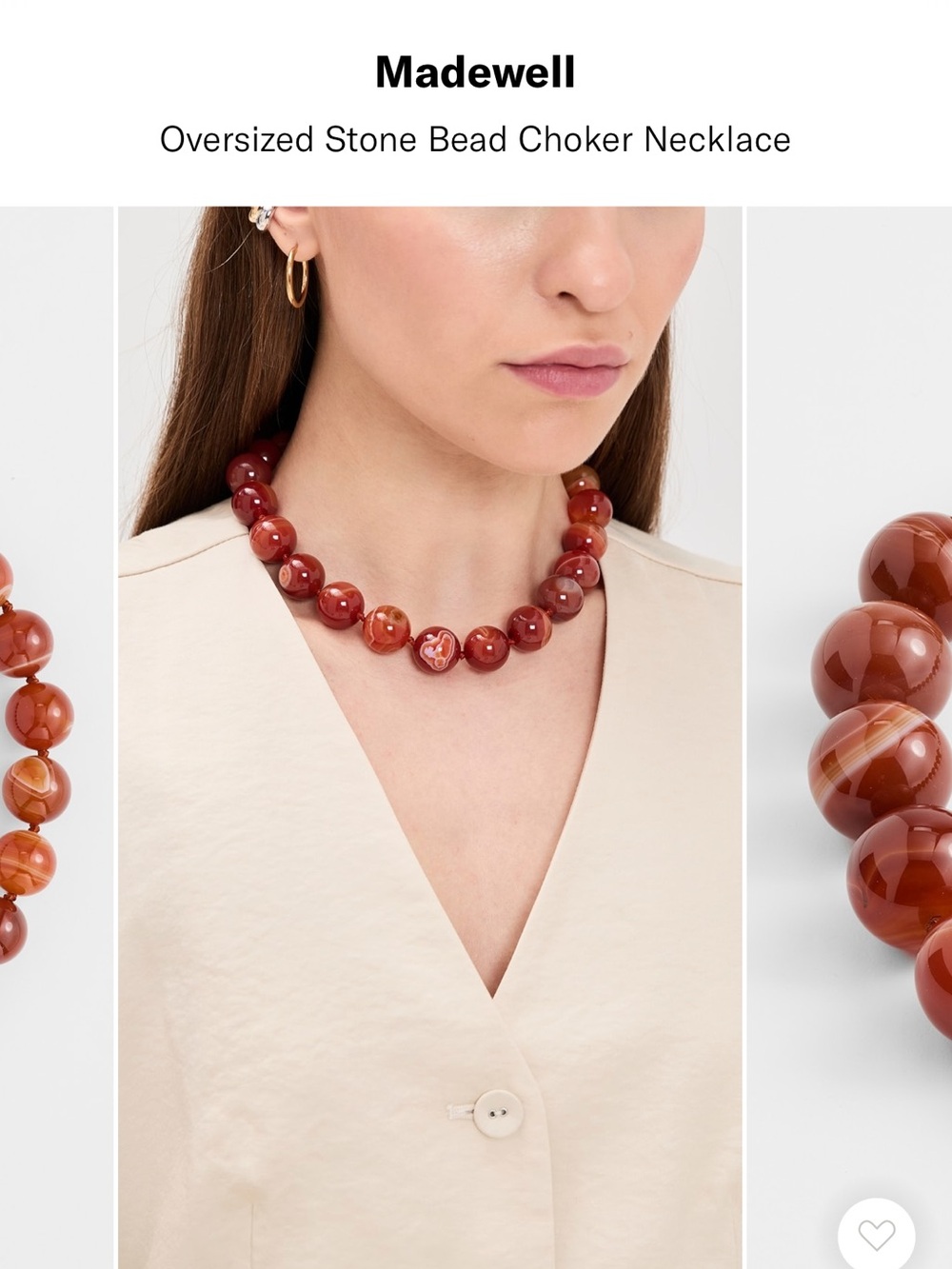 NWT! Madewell Semiprecious Oversized Beaded Choker Necklace - Retail $88